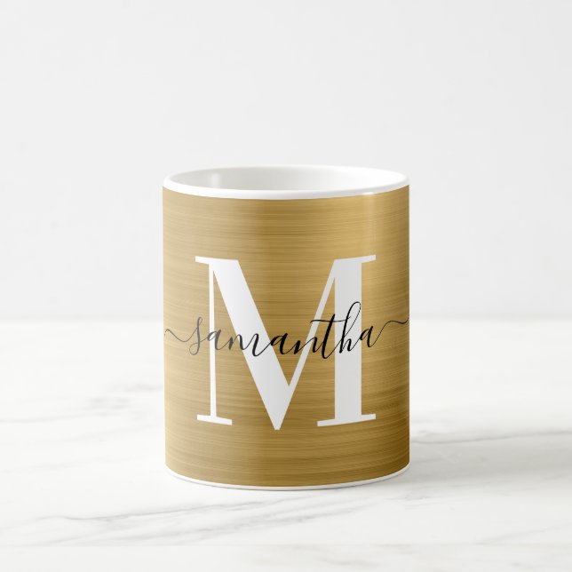 Metallisk Guld Signatur Monogram Kaffemugg (Center)
