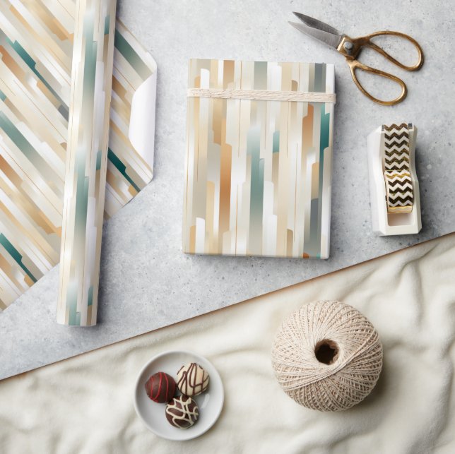 Metallisk Guld, Silver och Ro Guld Rand Presentpapper (Hantverk)