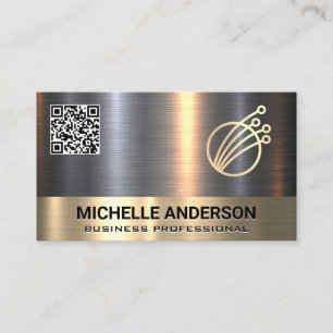 Metallisk guld Silver Teknisk Logotyp QR-kod Visitkort