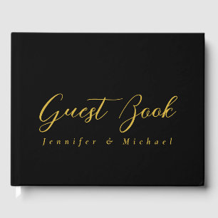 Metallisk Guld & Svart Professionell Modern Elegan Gästböcker