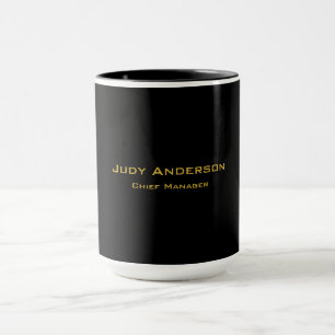 Metallisk Guld & Svart Professionell Modern Elegan Mugg