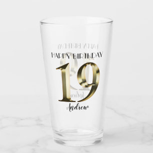 Metallisk gyllene 19-årsdag glaskopp