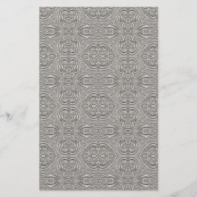 Metallisk inristad look för elegantt silver brevpapper (Framsida)
