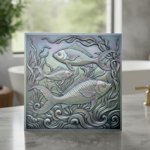 Metallisk Iridescent Fisk ID1223 Kakelplatta