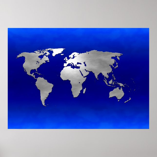 Metallisk jord Karta Poster (Framsidan)