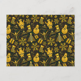 Metallisk julklapp helg vykort