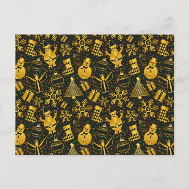 Metallisk julklapp helg vykort (Framsida)