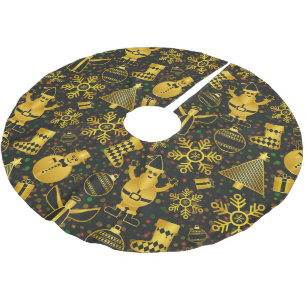Metallisk julklapp julgransmatta borstad polyester