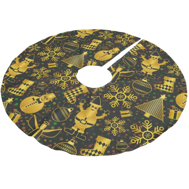 Metallisk julklapp julgransmatta borstad polyester (Vinklad)