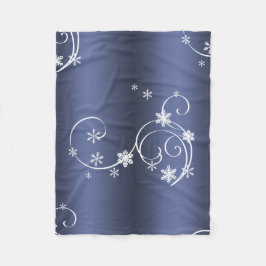 Metallisk kalk, vit snurra jul fleecefilt