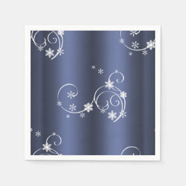 Metallisk kalk, vit snurra jul pappersservett