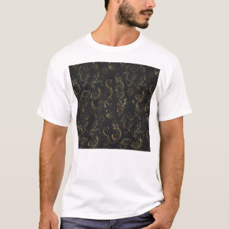 Metallisk kalligrafi t-shirt