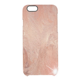Metallisk kopparpersikan Ro Guld Sand Grain Swirl Clear iPhone 6/6S Skal