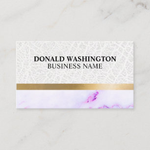 Metallisk läder Guld   Lila Marble Struktur Visitkort