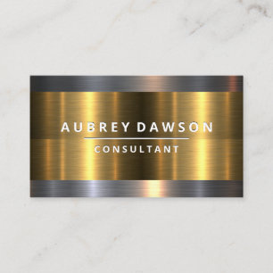 Metallisk Lagrar Brushed Metall Visitkort