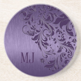 Metallisk Lila Brushed Aluminium Lila Snöre Underlägg