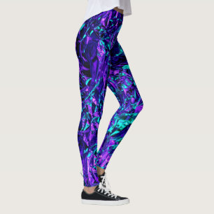 Metallisk Lila och skalning Leggings