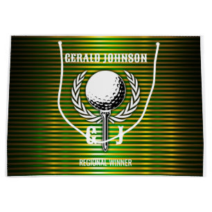 Metallisk Linjer Golf Monogram Design Small Gif