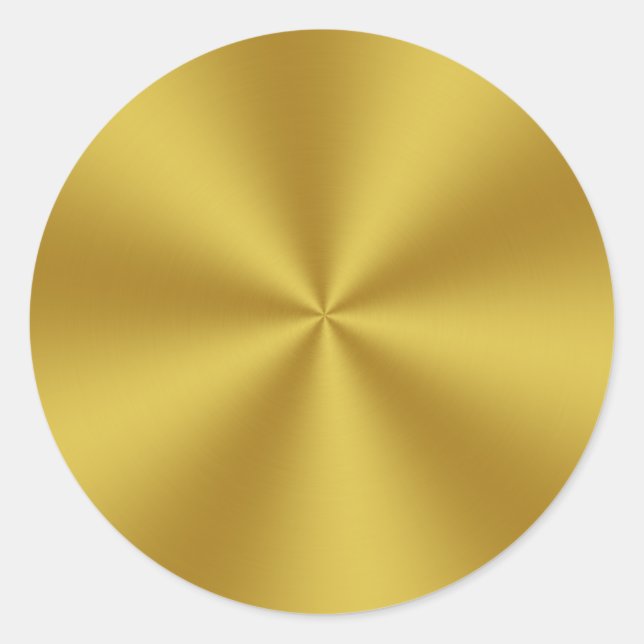 Metallisk look Faux Guld Runt Klistermärke (Framsida)