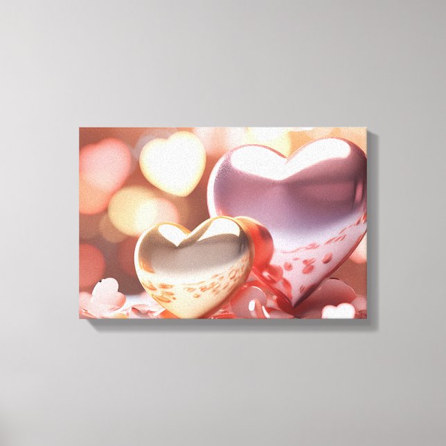 "Metallisk" look guld, silver och roséguld Canvastryck (Framsida)