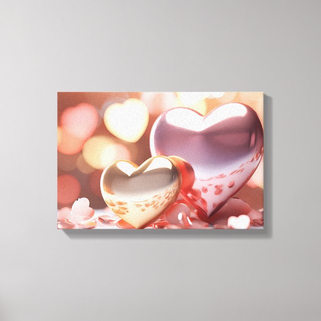 "Metallisk" Look Guld, Silver & Roséguld Canvastryck (Framsida)