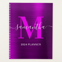 Metallisk Magenta Lila Signaturmonogram