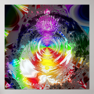 Metallisk Mandelbrot 1 Poster