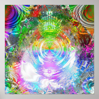 Metallisk Mandelbrot 1c Poster