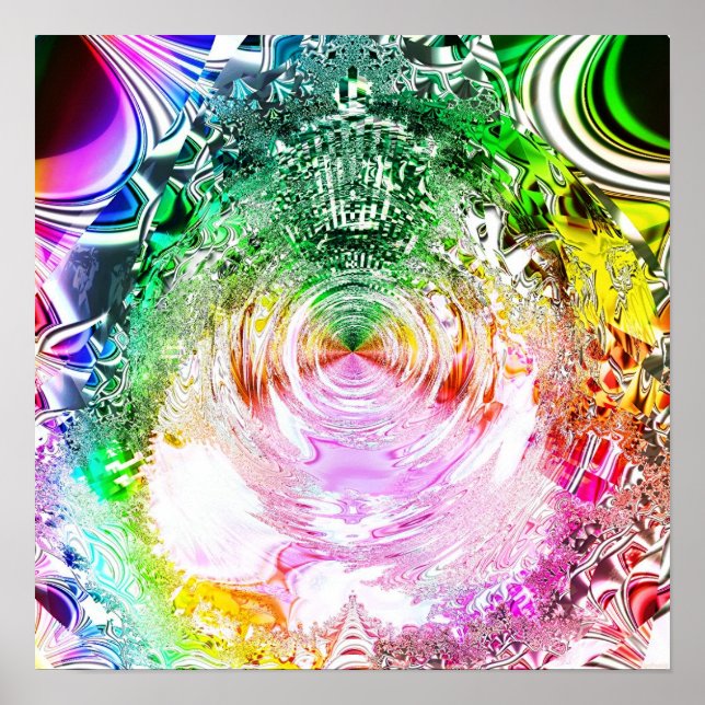 Metallisk Mandelbrot 2b Poster (Framsidan)