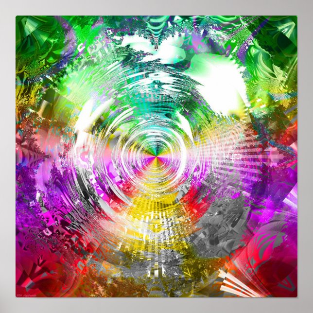 Metallisk Mandelbrot 3c Poster (Framsidan)