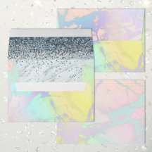 Metallisk marmor med marmor/opal Peacock Glitter