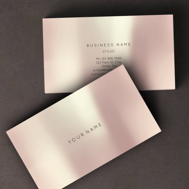 Metallisk minimal Abstrakt i Ro Guld Parly  Vip Me Visitkort (Rose Gold Pearly Abstract Minimal Vip Metallic Business Card )