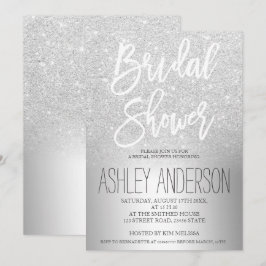 Metallisk möhippa i Silver glitter Inbjudningar