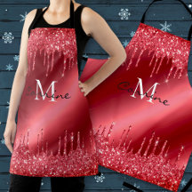 Metallisk monogram för att köra Red Glitter Crimso