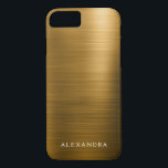 Metallisk monogram Namn i guldfoil Luxury<br><div class="desc">Guld Foil Luxury Faux Metallic Stainless Steel Monogram Simple och Elegant Namn Fodral. Det här monogrammade fodral kan anpassas så att det inkluderar ditt första namn. Kontakta designern om du vill ha matchande anpassningsbar.</div>