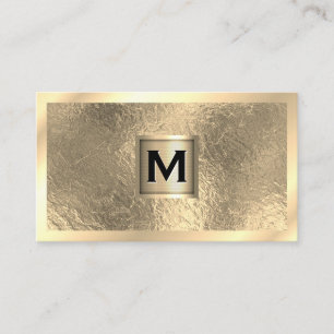 Metallisk monogrambanderoll Guld Gräns Guld Fo Visitkort