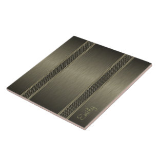 Metallisk, Mörk grönt, brushaltig aluminiumutsikt Kakelplatta