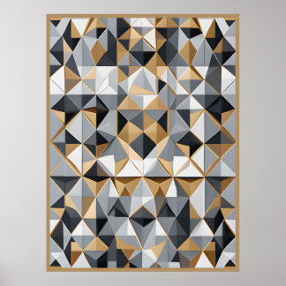 Metallisk mosaik: Faktorer i Shimmering Geometry Poster