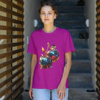 Metallisk nedtonad körsbär T-Shirt