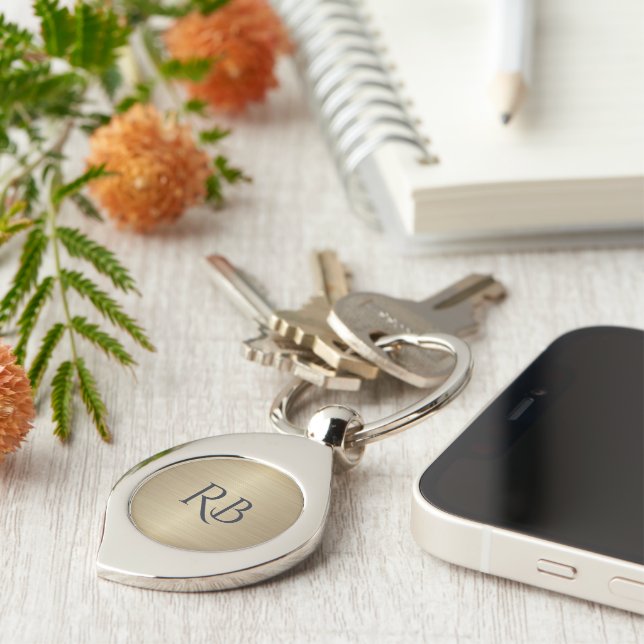 Metallisk nyckelkedja i guld (Sidan)