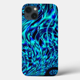 Metallisk och krokad illusion, blå till grönt-bild