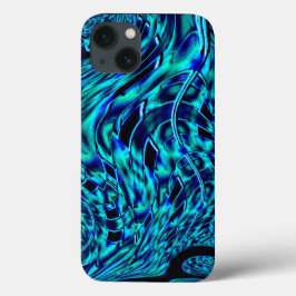 Metallisk och krokad illusion, blå till grönt-bild