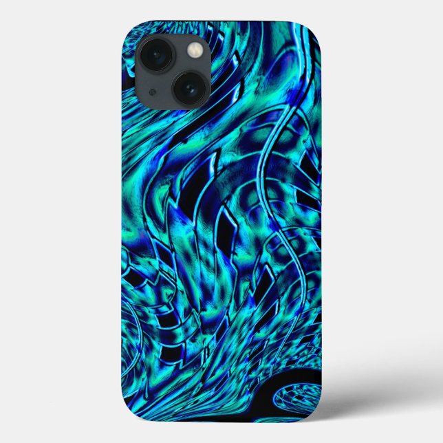 Metallisk och krokad illusion, blå till grönt-bild (Baksida)