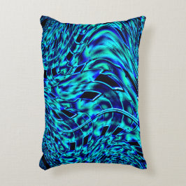 Metallisk och krokad illusion, blå till grönt-bild prydnadskudde
