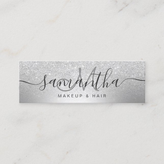 Metallisk ombre för glitter för Makeuphårsilver Mini Visitkort (Framsida)