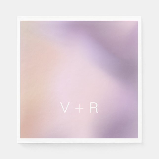 Metallisk Ombre Modern Monogram Pappersservett (Framsidan)