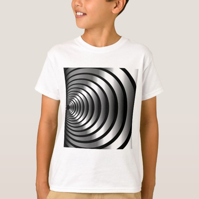 Metallisk optisk illusion tee shirt (Framsida)