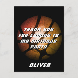 Metallisk Orange Basketball Boll Birthday Tack Vykort