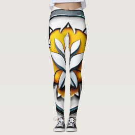 Metallisk Orchid: Rosa och Gult Extravaganza Leggings