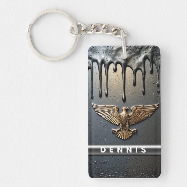 🦅 Metallisk Örn Flytande Guld Kant Charm 🦅 (Framsidan)